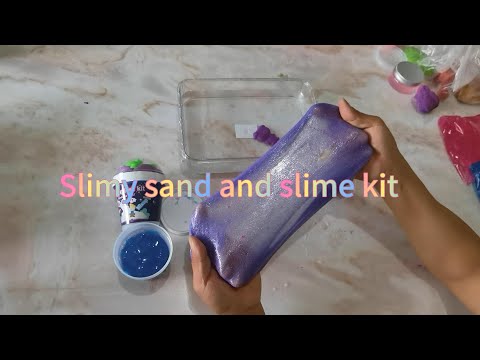 Slimy sand and slime kit. What will happen if they are mixed? #slime #kineticsand