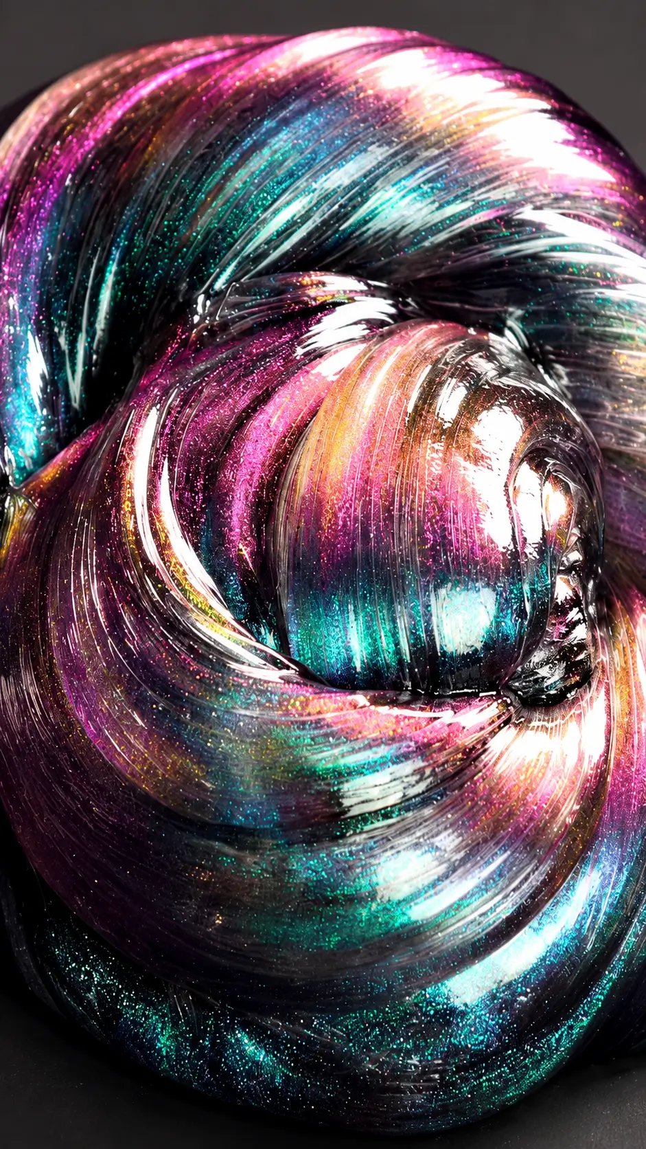 Iridescent purple and teal sensory putty