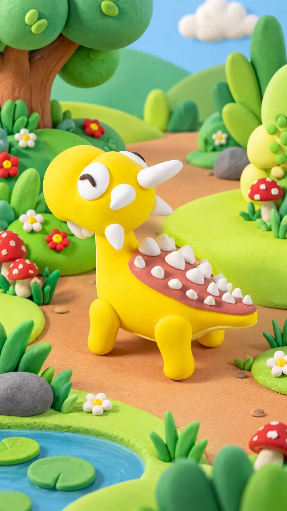 Colorful air-dry clay shapes